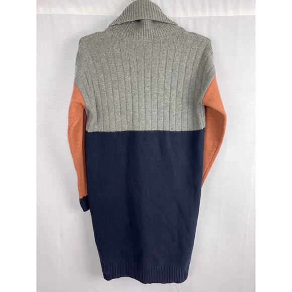 Madewell Sweater Dress Colorblock Turtleneck Wool Cozy Equestrian Fall Heritage - Picture 3 of 5